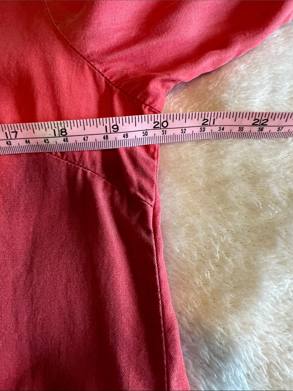 Standard Grace Coral Pink Lyocell Button Down Shirt Medium Long Sleeve Pocket - Picture 9 of 12